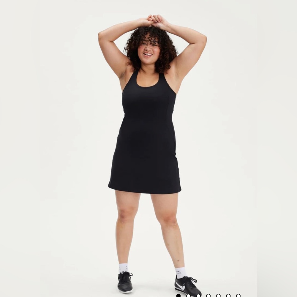 Girlfriend Collective Paloma Exercise Dress in Black (L)